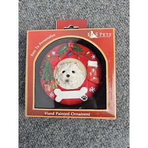 Westie Hand Painted Christmas Dog Ornament . This Can Be Personalized For You